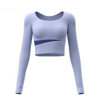 瑜伽服女秋冬跑步运动内衣罩普拉提训练长袖上衣2026新款健身套装