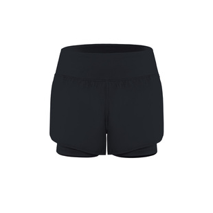 SKYHAND运动短裤女速干防走光跑步健身瑜伽假两件三分马拉松短裤