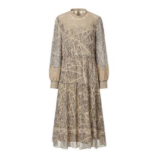 [长安运动会系列]VGRASS100桑蚕丝云肩连衣裙秋新款印花裙女