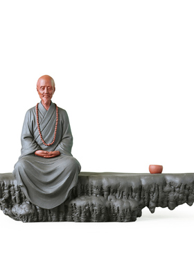 弘一法师四大高僧紫砂商务风摆件