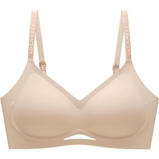 幸棉内衣女软支撑细闪字母肩带可外露舒适无痕小胸显大聚拢文胸罩