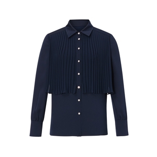 【静奢优雅】NAERSI娜尔思假两件式风琴压褶灵动衬衫26年春季新款