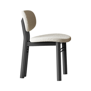 法式奶油风白色餐桌椅2025新款椅子家用客厅网红设计师款实木餐椅