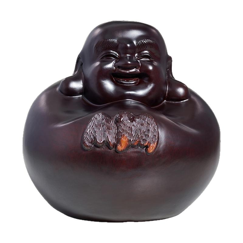 黑檀木雕弥勒佛像摆件一团和气