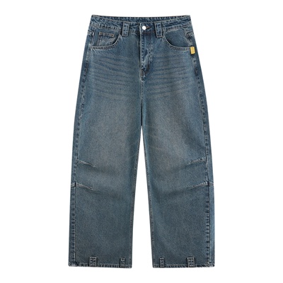 NARTALIY星星贴布绣弯刀牛仔裤