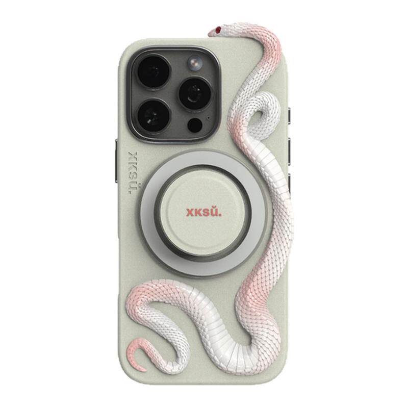 XKSU粉蛇原创手机壳新款iPhone17/Pro/promax苹果保护壳全包防摔16promax保护套高级皮革质感好看