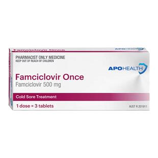 新西兰药房泛昔洛韦复发性唇疱疹口服片剂唇鼻口周冷疮带状疱疹药