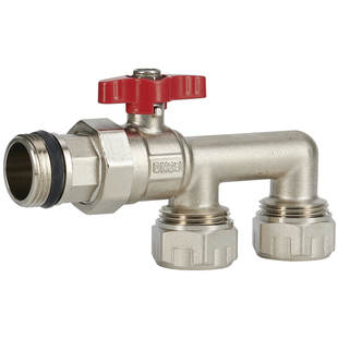 黄铜F阀地暖管分水器铝塑管1620/1216转6分1寸内外丝活接水管球阀