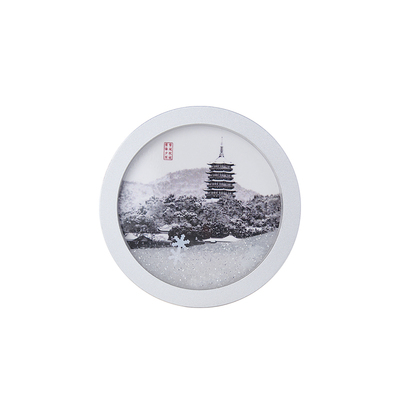 中国美术学院文创雪景旋转流沙磁吸中国城市杭州冰箱贴纪念品礼物