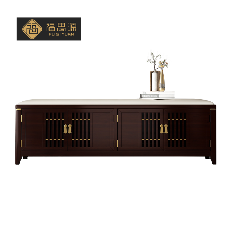實(shí)木換鞋凳門(mén)口新中式鞋柜入戶(hù)收納儲(chǔ)物柜穿鞋凳進(jìn)門(mén)高檔軟包凳子
