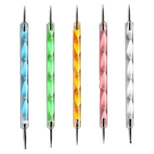 网红美甲工具5支螺旋杆点钻双头绘彩勾画点珠笔水晶杆美甲笔套装