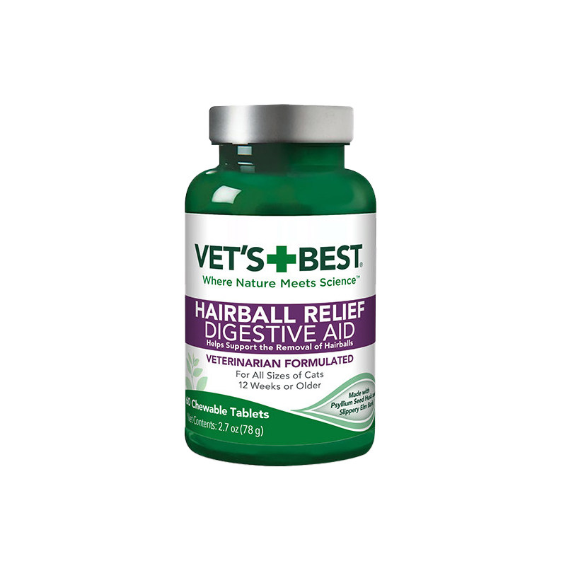 Vet's Best绿十字化毛片植物配方调理肠胃温和安全排毛球猫草片