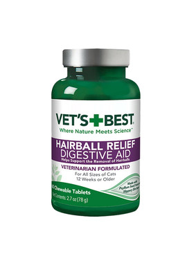 Vet's Best绿十字化毛片植物配方调理肠胃温和安全排毛球猫草片