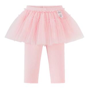 迷你巴拉巴拉女童宝宝裤裙2026春季新款拼接蕾丝裙摆甜美打底裤萌