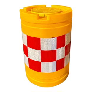 颖欢滚塑防撞桶水马道路公路施工圆柱形三联组警示隔离墩反光分流