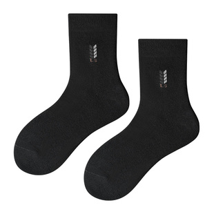 浪莎100%纯棉袜子男士中筒秋冬季春天诸暨吸汗耐磨新疆全棉质防臭