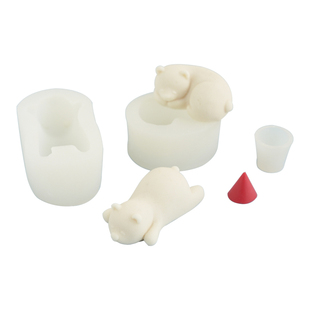 可爱小熊硅胶模具迷你圣诞帽diy手工香薰蜡烛石膏摆件大豆蜡材料