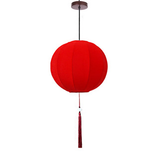 新中式圆形吊灯中秋国庆节餐厅走廊户外布艺灯笼古风连串景区装饰