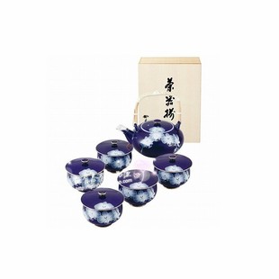 日本原装进口香兰社有田烧田园风日式茶具套装1茶壶5带盖茶碗