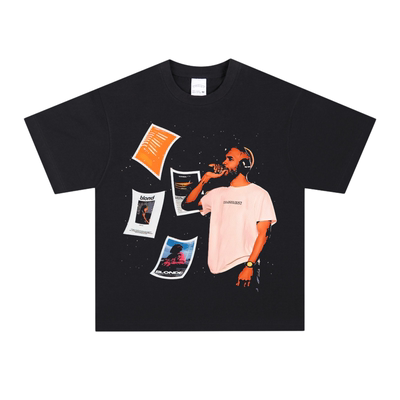 弗兰克奥申Frank Ocean说唱嘻哈长短袖纯棉高街水洗做旧连帽卫衣