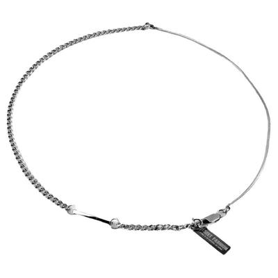 欧美潮流蛇骨拼接钛钢古巴链情侣