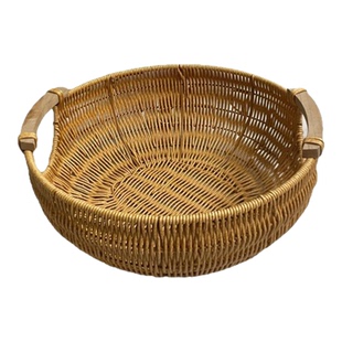 大号果篮客厅家用仿藤编织装水果篮子手提收纳篮创意茶几过年果盘