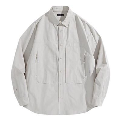 太平鸟男装衬衫春夏阔版外穿式工装潮 B2CHE2226