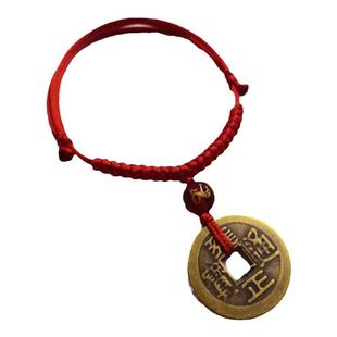 铜钱脚链五帝钱金刚结脚链女红绳玛瑙生肖本命年平安脚绳男可调节