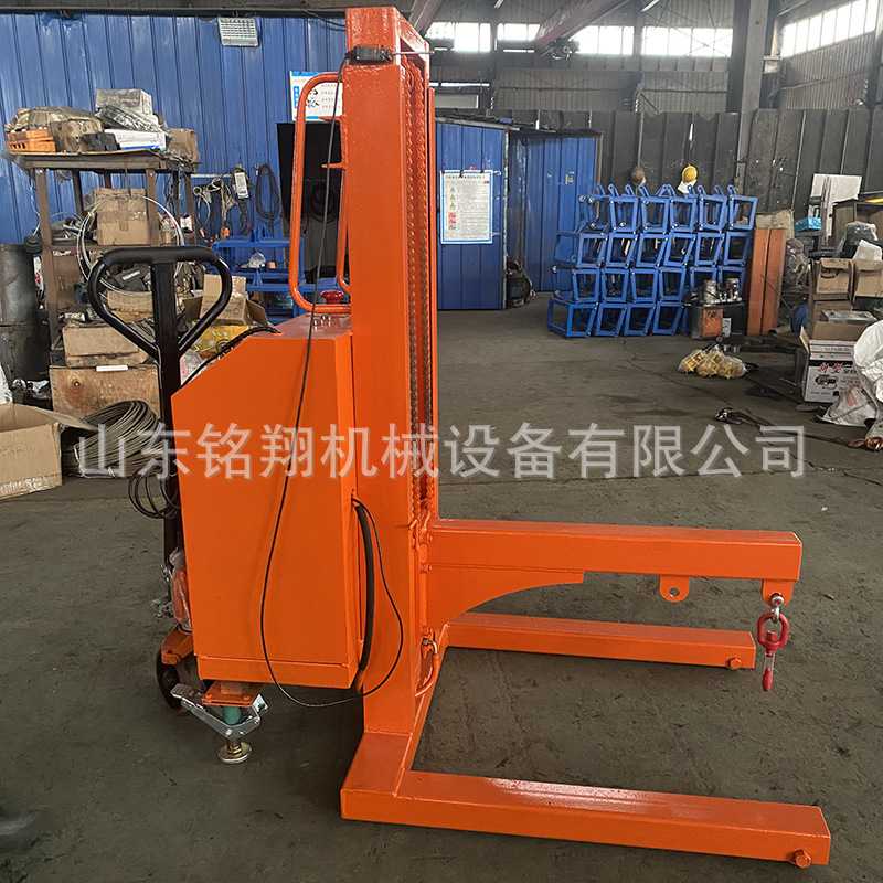 车间仓库0.5吨半电动吊臂车 液压升降装卸堆垛 半自动单臂堆高车