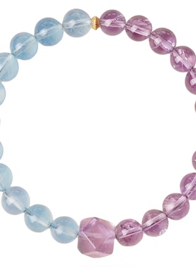 天然紫阿赛海蓝宝手链女款