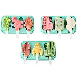 雪糕模具食品级软硅胶冰激凌奶酪冰棒模具儿童自制冰糕棍卡通磨具