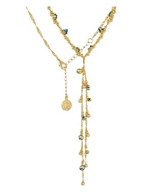 shes茜子自然复刻工艺水晶流苏吊坠项链女轻奢小众设计颈链露背链