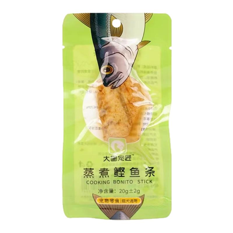 宠物猫咪零食水煮鲣鱼蒸煮肉块狗狗训犬零食20g鱼条肉妙鲜罐头包