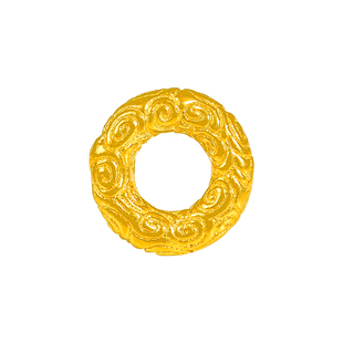 老克勒古法黄金祥云圈同心圆编织手链手串999足金平安扣圆环配饰