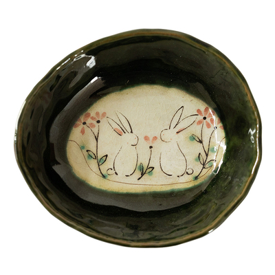 日本进口濑户手绘可爱米饭碗