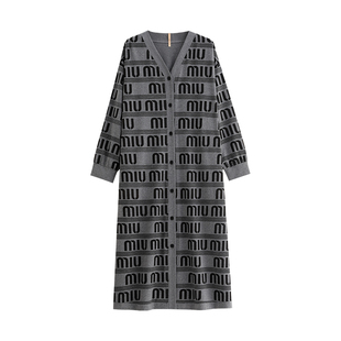 家乐芬睡裙女睡衣春秋款秋季长袖纯棉开衫长款字母衬衫休闲高级感