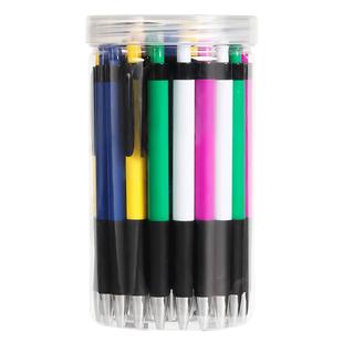 圆珠笔按压式办公油笔芯商务笔芯高档按动式圆柱园珠笔油性原子笔黑色蓝色红色老式学生专用批发做笔记用多色