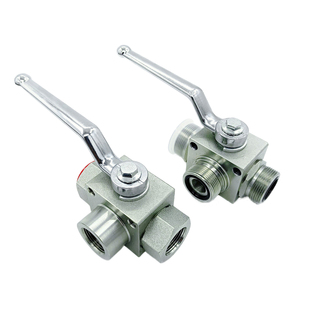 L型液压三通阀门球阀高压转换阀内丝KHB3K开关M18M22G3/8带安装孔
