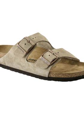 BIRKENSTOCK勃肯绒面革双扣拖鞋