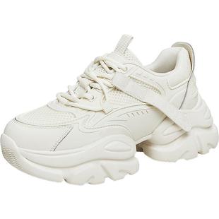 TATA他她泡泡奶油白色老爹鞋女增高休闲鞋厚底加绒运动鞋WOG10CM3