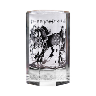 内画笔筒摆件一品堂马到成功办公室书桌摆设老师同学领导招财