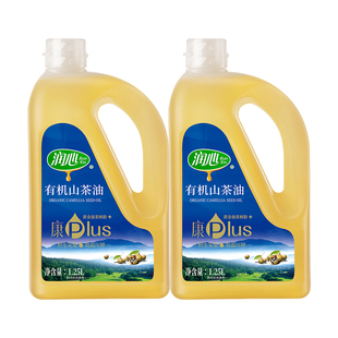 【官方正品】润心康PLUS有机山茶油1.25LX2瓶 物理冷榨茶籽油清淡