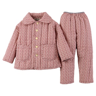 女孩冬季加厚棉花家居服套装中大童棉服二件套儿童花色纯棉棉睡衣