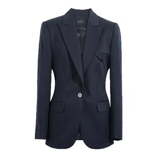 OFFIY高级羊毛系列-高智气质西服套装职业条纹高级感小西装外套