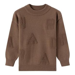 小象汉姆童装男童毛衣儿童针织衫半高领保暖打底衫2026冬装新款潮