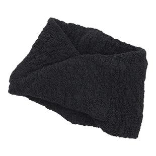 日本ca4la高弹力羊毛针织宽边纯色交叉发带 大头围扭结发箍围脖女