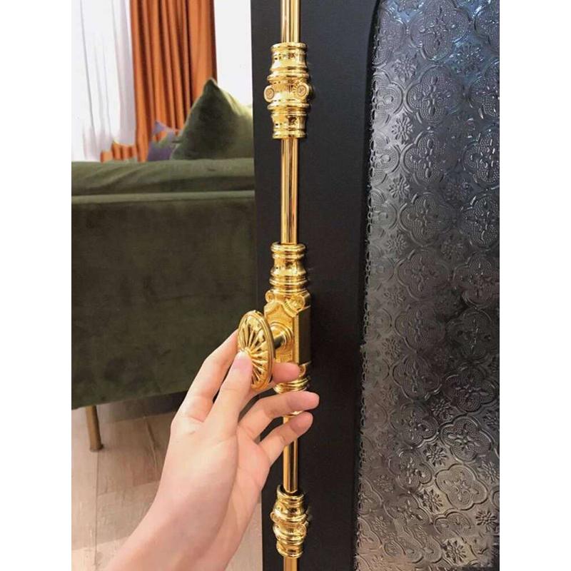 法式复古拉手美式衣柜门浴室柜书柜鞋柜天地锁欧式仿古长杆插销锁