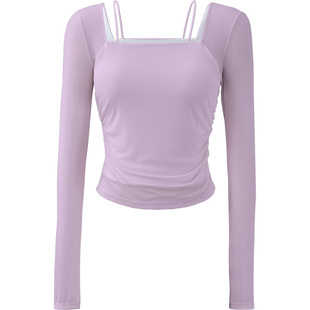 瑜伽服上衣女秋冬绝美健身运动普拉提训练套装带胸垫2026新款长袖