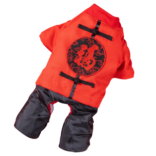 狗狗衣服新年装拜年衣服喜庆红色泰迪比熊博美小型犬秋冬装宠物服