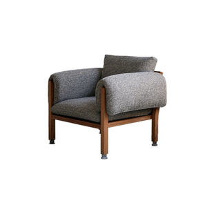 安隅集物卡尔卡松单人沙发椅原创设计实木布艺可拆洗小户型客厅